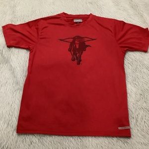 Section 101, red stripe athletic shirt